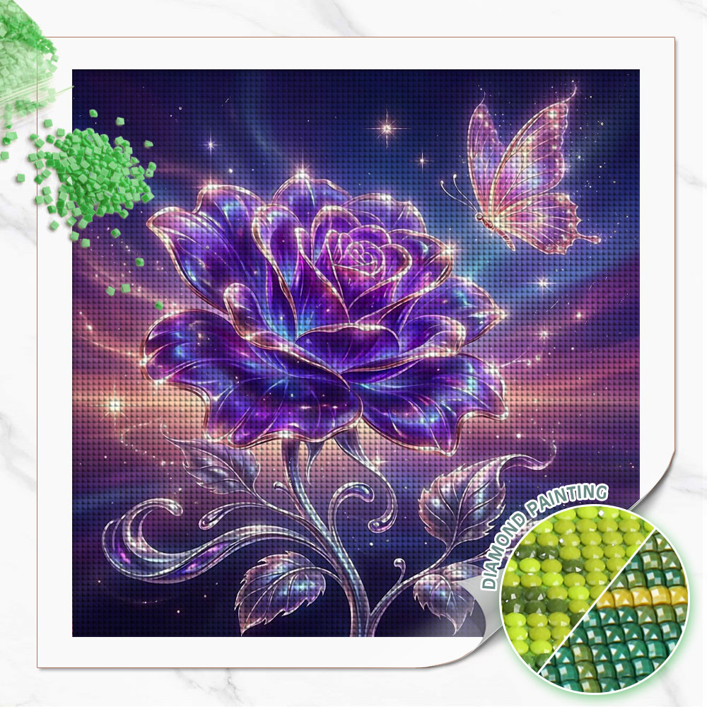 Resin Art Rose - Huacan Vollquadratische und Runde Diamant-Malerei Rose